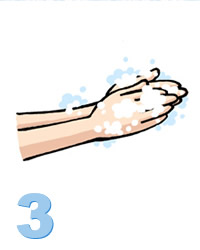 3.手を良く洗い、汚れや油分を落とします。